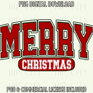 Christmas Varsity PNG para sublimación, Feliz Navidad College Block Letters PNG, Diseño de camisa de Navidad
