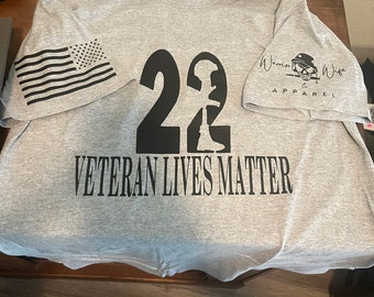 22 A Day Tee, 22 a day is too many, veteran, veteran lives matter, veteran made, army veteran, navy veteran, marine veteran