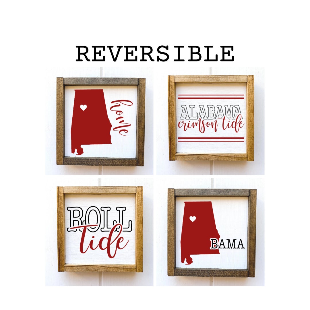 Alabama Crimson Tide Decor Alabama Home Decor Roll Tide Wood Etsy