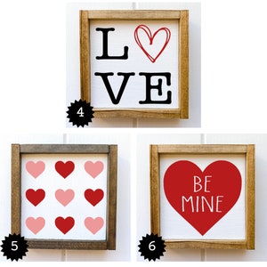 Farmhouse Valentine's Day Home Decor, Reversible Wood Sign, Love Lives ...