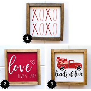 Farmhouse Valentine's Day Home Decor, Reversible Wood Sign, Love Lives ...