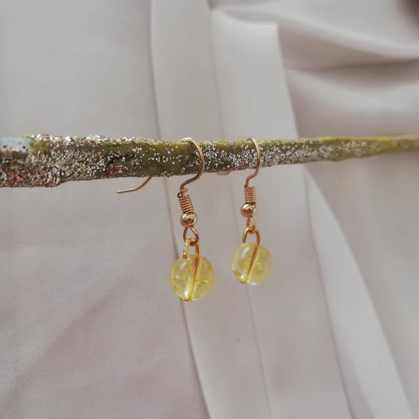 Boucle d'Oreille en Citrine - Élégance et Bienfaits