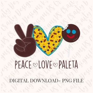 Peace Love Paleta PNG