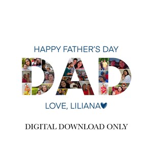 Buona festa del papà, regalo per la festa del papà, collage di foto di parole, collage personalizzabile