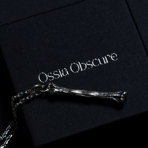 Argentiumzilveren hanger scheenbeenbeen: gotische halloweenketting