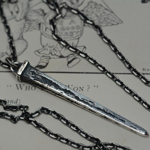 Handmade Argentium Silver Coffin Nail Pendant: Gothic Witchy Necklace