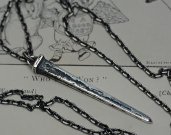 Handmade Argentium Silver Coffin Nail Pendant: Gothic Witchy Necklace