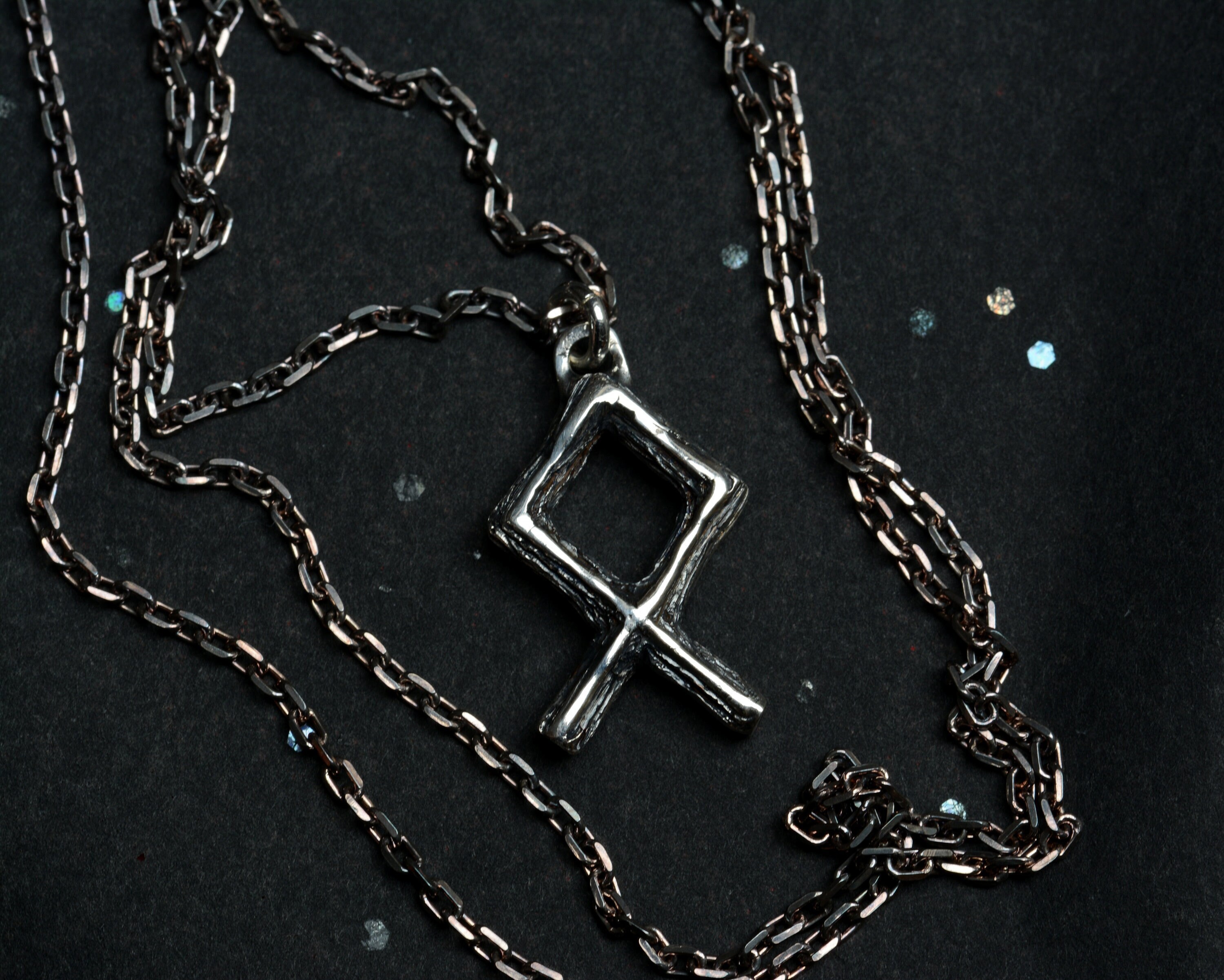 Othala Rune Pendant Handmade in Solid Sterling Silver: Nordic Viking Pagan Jewelry
