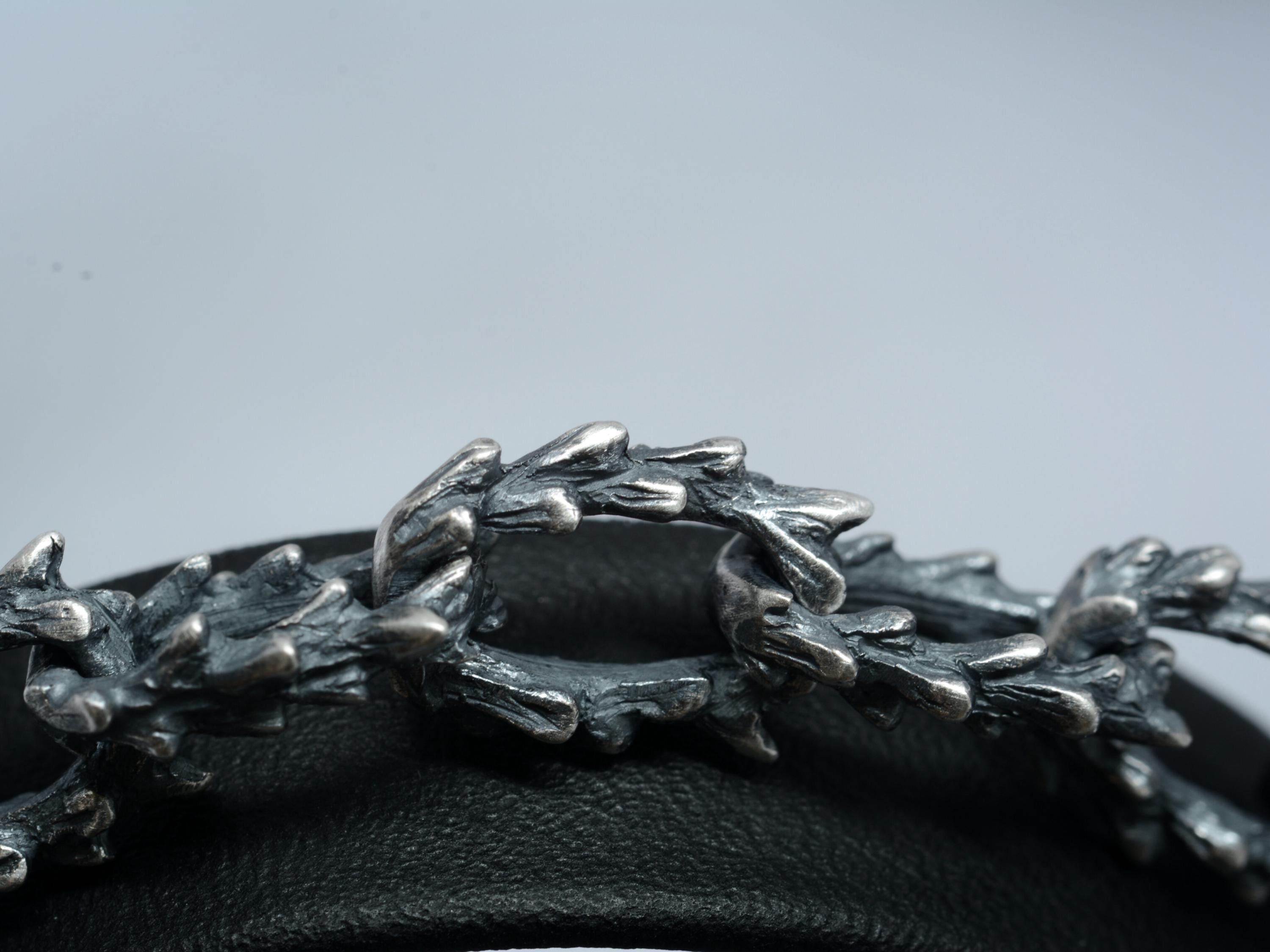 Thorn Chain Link Bracelet Handmade in Oxidised Sterling Silver, Spiked Thorn Branch Chain Bracelet With Rustic Brutalist Dark Finish, Unisex - Etsy Thorn Chain Link Bracelet Handmade in Oxidised Sterling Silver, Spiked Thorn Branch Chain Bracelet With Rustic Brutalist Dark Finish, Unisex - Etsy