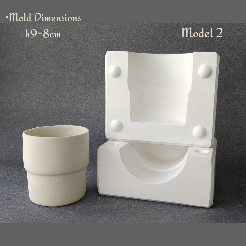 EK022 HANDLELESS MUG PLASTER MOLD for SLIP CASTING MOLD MAKING