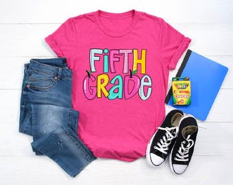 Fifth Grade Teacher Shirt, Cute 5th Grade Teacher Tshirt,  Coquette Bow TShirt,Fifth Grade Teacher Appreciation Gift,