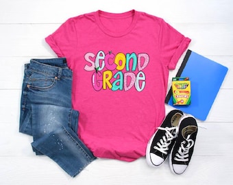 Second Grade Back To School Shirt,Second Grade Teacher Shirt,Second Grade Shirt,Customized School Shirt,Gift for Kids,Gift for Teacher