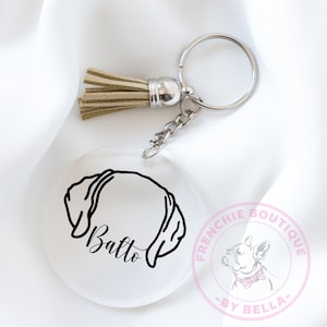Custom Personalized Pet Name Paw Print Acrylic Keychain – Dog Lover Gift – Dog Mom Silhouette Keychain – Unique Pet Accessory