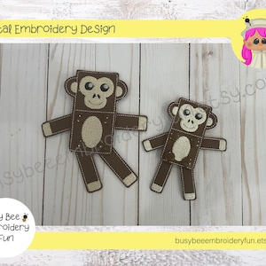 Monkey Snap Buddy Design-ITH Digital Machine Embroidery File-Instant Download-4x4 Hoop and Larger