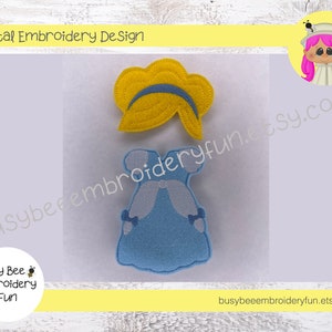 Felt Doll Girl Princess Medium Design-5x7 HOOP and Larger-ITH Digital Machine Embroidery File-Instant Download