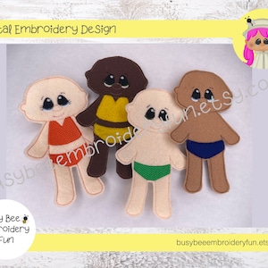 Felt Doll Medium Design-5x7 HOOP and Larger-ITH Digital Machine Embroidery File-Instant Download