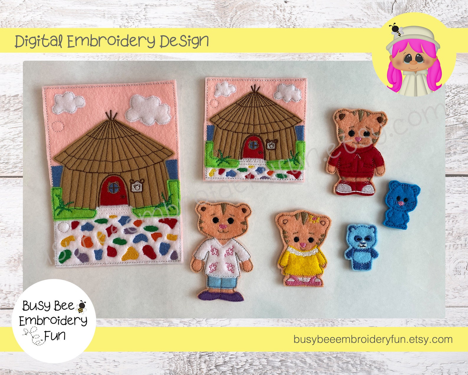 Daniel Tiger Neighborhood Inspired Finger Puppet Design-ith Digital ...