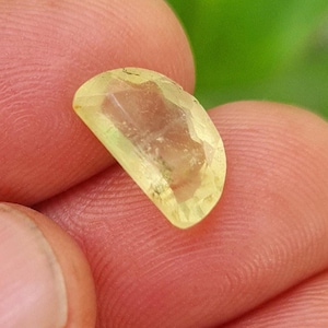 Safira amarela natural lapidada facetada | Pedra preciosa rara lapidada em safira | Cristal de cura com pedra preciosa de safira para fazer joias
