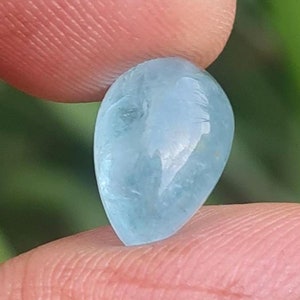 Natürlicher Aquamarin Pear Cabochon: Heilender Kristall Edelstein