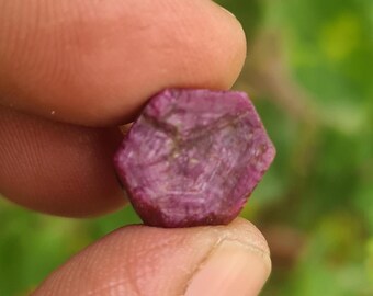 Raw Red Ruby Crystal: Natural Hexagonal Gemstone, 11mm