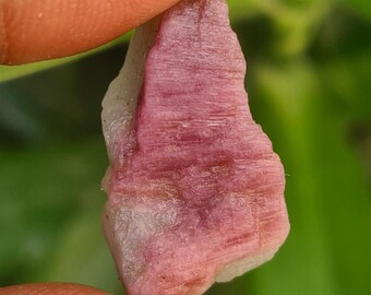 Tiny Rubellite Tourmaline Raw : Healing Crystal Rough 16 CTS Bi- Color Tourmaline October Birthstone