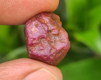 Raw Red Ruby Crystal: Natural Hexagonal Gemstone, Indian Maysore Mines