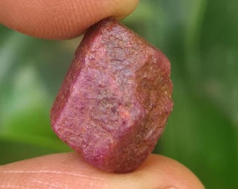 Raw Red Ruby Crystal: Natural Hexagonal Gemstone from Indian Mines