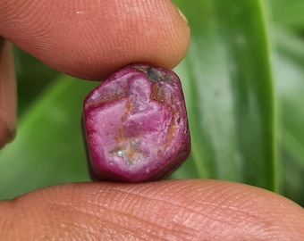 Natural Red Ruby Specimen: Rough Healing Crystal, Gemstone Collectors (13x11x10 MM, 21 Carat