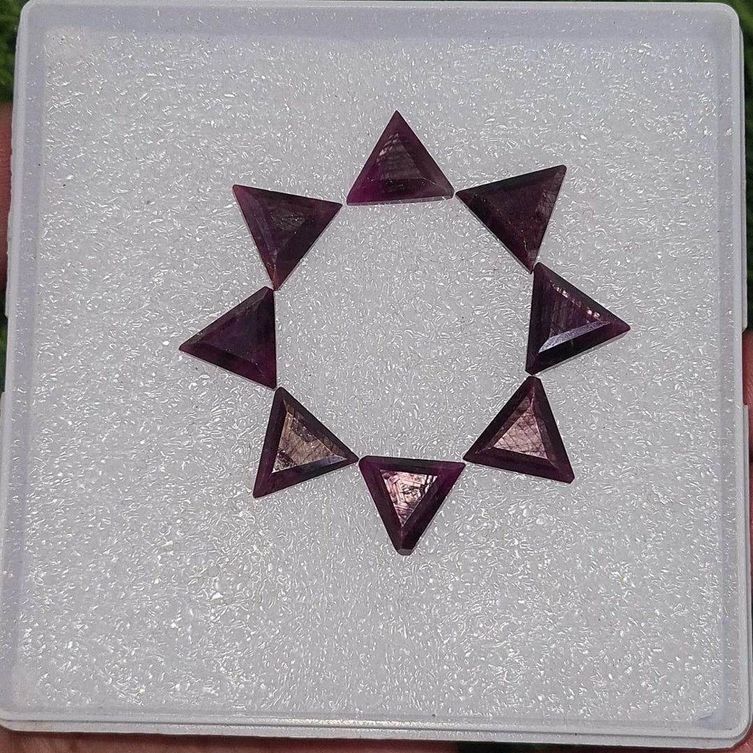 Natural Silk Ruby Step Cut | Triangle Loose Gemstones, 8 Pieces - Etsy
