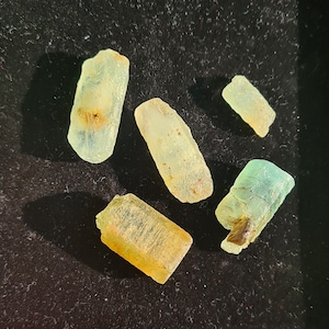 Natural Aquamarine Raw Crystal | Aquamarine Sticks Raw | Raw Pencil Aquamarine | 5 Piece Lot Aquamarine Healing Crystal |