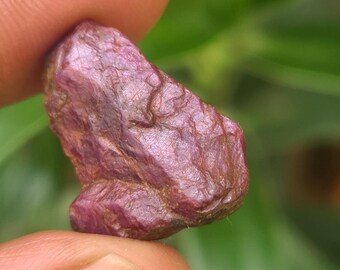 Raw Red Ruby Crystal: Natural Hexagonal Gemstone from Indian Mines