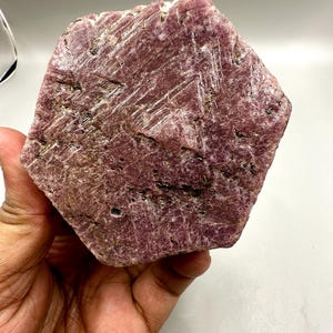 RUBY Raw Crystal -  Record Keeper Huge Size Purple Amazing Triangle Formation With Sacred geometry