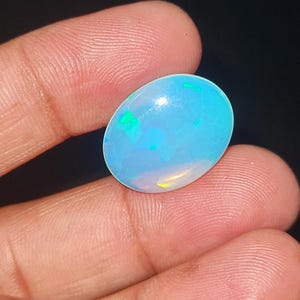 Ethiopian Blue Fire Opal Cabochon: Ring Size Gemstone