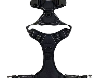 Black Harness | Dog Harness| Harnesses | Step In Reflective Vest Harness |No Choke Dog Harness |All Weather Air Mesh Harness |XS to XL Sizes