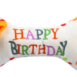 Birthday Bone Plush Toy | Dogs plush toy| Dog toy | Squeaky Dog Toy| Birthday Dog toy| Gift Dog Toy| Gift Plush Toy| Gift Squeaky Toy