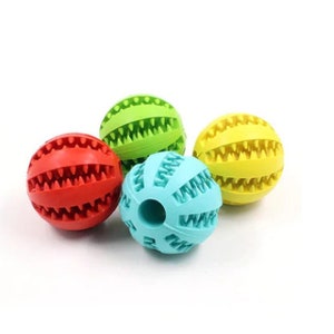 Interactive Dog Toy Rubber Balls Food Dispenser, Pet Dog Cat Puppy Elasticity Teeth Ball, Dog Chew Toys Tooth Cleaning Balls Toys| Dog Gift