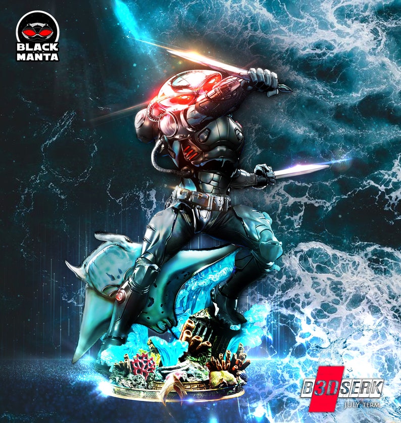 Black Manta Resin 3D Print Model Garage Kit Figure Sculpture Etsy