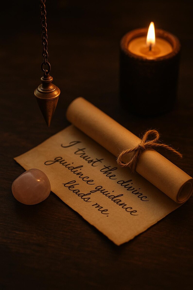 Affirmation Scroll + Pendulum Reading Bundle image 1