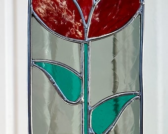 Red Rose Stained Glasd