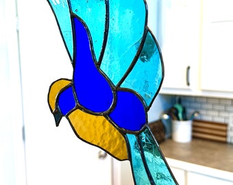 青い鳥のサンキャッチャー