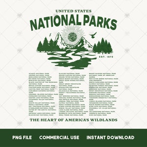 Conception PNG sublimation de chemise de parc national esthétique fille granola PNG Faune PNG T-shirt de randonnée 63 parcs nationaux des États-Unis png