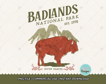 Badlands national park shirt sublimation PNG design Granola girl aesthetic PNG Wildlife Hiking tshirt United states national parks designs