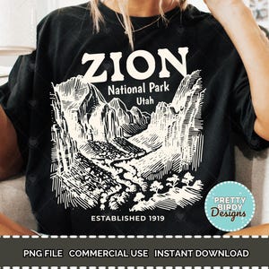 Zion National park png camisa sublimação design Granola menina estética PNG Vida selvagem PNG Camiseta de caminhada Parques nacionais dos Estados Unidos
