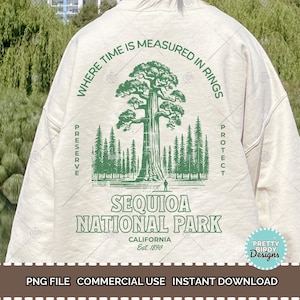 Diseño de sublimación de camiseta del parque nacional Sequioa vintage PNG, estética de chica Granola PNG, camiseta de vida silvestre PNG, camisetas de senderismo, camisetas de parques nacionales