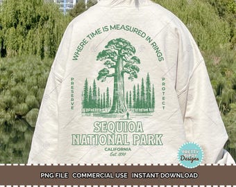 Vintage Sequioa National park shirt sublimation PNG design, Granola girl aesthetic PNG Wildlife PNG Hiking tshirt National parks shirts