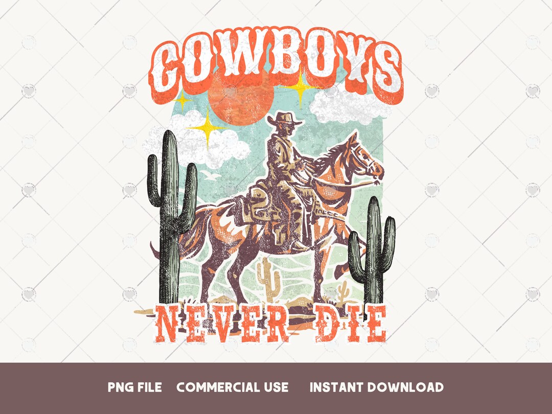 T-shirt Cowboys Never Die Arizona Blue - Taille L - Graphique Distressé