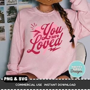 You are loved SVG PNG, Valentines day svg, Cricut cut files heart love svg, Oh how he loves us Christian svg cutting file commercial free
