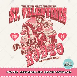 St.Valentine&#39;s Wild West Rodeo png, Vintage Western Valentines Love png, Howdy valentine, Western Valentines png, Rodeo sublimation designs
