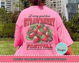 Stawberry festival png, A berry good time, Strawberries png, Vintage strawberry png, strawberry sublimation instant download commercial free