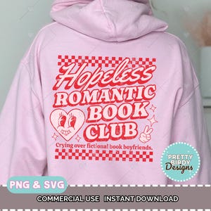 hopeless romantic book club svg
